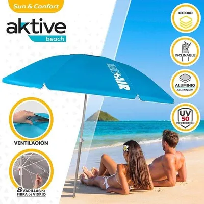 Produktbild von Strandschirm mit UV-Schutz - Aktiver Strand-Schirm 220 cm