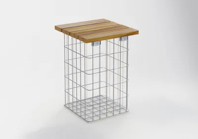 Produktbild von Hocker feuerverzinkt MW 5 x 10 cm, TEAK