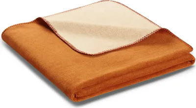 Produktbild von Biederlack Plaid mit Zierstich Melange Doubleface Farbe ocker-beige Größe 150 x 200