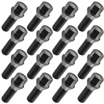 Produktbild von 16x Radschraube M14x1.5 , Gewindelänge: 28mm, Kegelbund, SW17, Schwarze