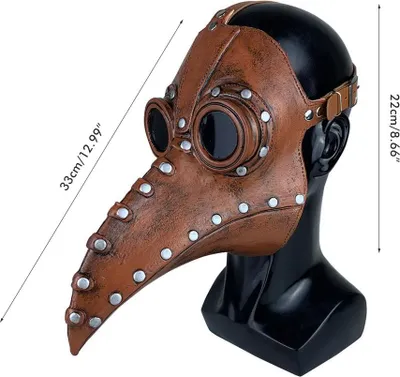 Obrázok produktu pre Halloween Beak Face Cover Latex Steampunk Face Cover pre Halloween Party Cosplay Costume Dress Up Props Bar Decors