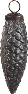 Zdjęcie produktu dla Clayre & Eef bombka świąteczna Ø 5x11 cm brązowe szkło w kolorze srebrnym