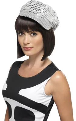 Produktbild von Smiffys Disco Pailletten-Hut, Silber, Halloween