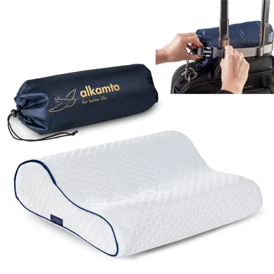 Produktbild von Ergonomisches Reisekissen aus Memory-Schaum mit atmungsaktivem Bezug