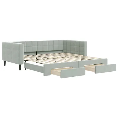Zdjęcie produktu dla VidaXL 3196746, sofa rozkładana, Szary, Pianka, Metal, Poliester, Drewno, 2230 mm, 1100 mm
