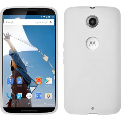Produktbild von PhoneNatic Case kompatibel mit Google Nexus 6 - weiß Silikon Hülle X-Style Cover