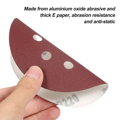 Produktbild von 50 Stück Schleifscheiben 5 Zoll 125 mm 8 Löcher 220/180/120/80/60 Schleifpapier für Exzenterschleifer