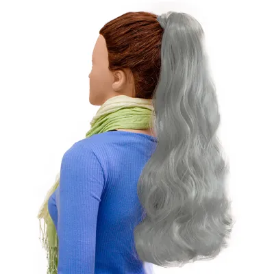Obrázek produktu pro hair2heart Prodloužení copánku Prodloužení copánku Vlnitý - šedý 60cm 100g