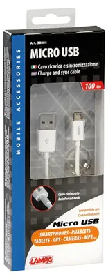 Immagine prodotto di Lampada Kabel USB Micro-USB - 100 cm - Bianco