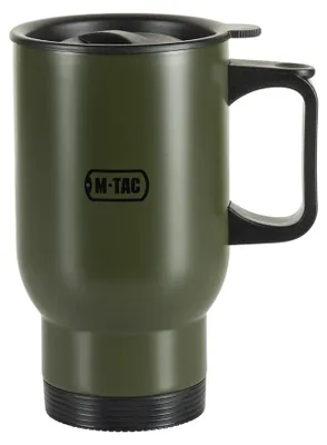 Isolierbecher 450 ml, doppelwandig, Edelstahl, olivgrün