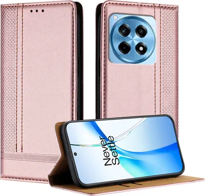 Produktbild von Handyhülle für OnePlus 12R Leder Flip Klappbare Schutzhülle mit Standfunktion Pink