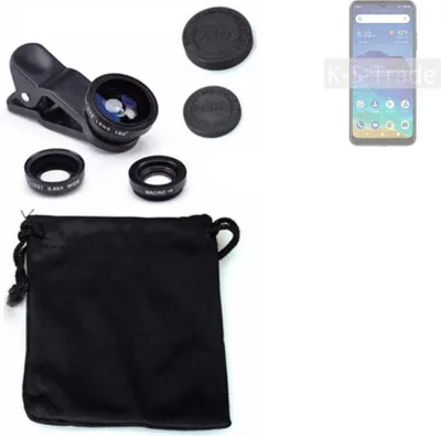 Produktbild von K-S-Trade Smartphone Kamera Linsen Set Kompatibel mit ZTE Blade 11 Prime 3in1 Clip-On Kamera Adapter Macro Weitwinkel FishEye Fischauge Objektiv Linse