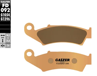 Imagen del producto de Pastillas de freno para vehículos todoterreno, fabricadas con metal sinterizado (color dorado), modelo KH125