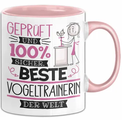 Produktbild von Beste Vogeltrainerin Der Welt Tasse Geschenk für Eine Vogeltrainerin  Und Sicher Geschenkidee Geburtstag Weihnachten (Rosa)