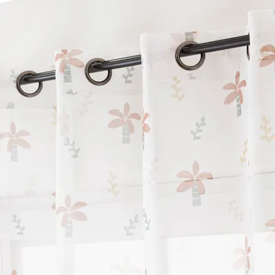 Produktbild von Kinderzimmer Ösengardine Savanne halbtransparent weiß beige 140x260cm