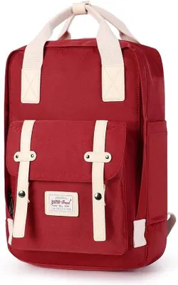 Image de Sac à dos scolaire Famanu, léger et pratique, sac à dos imperméable pour ordinateur portable de 14 pouces - Rouge