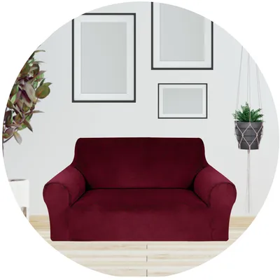 Produktbild von Hilvard Sofabezug 2-Sitzer 145-175 cm Sofahusse Sofaüberwurf Rot Bordeaux
