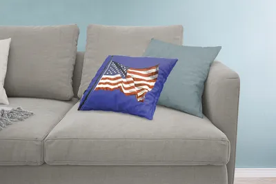 Produktbild von MuchoWow® Zierkissen Sofakissen Wohnzimmer Dekokissen 60x40 cm Hissende Flagge der Vereinigten Staaten - Kopfkissen - Polster mit Foto
