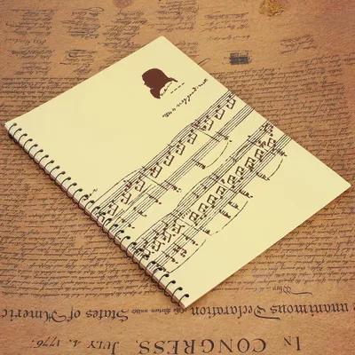 Produktbild von 50 Seiten Notensystem Notizbuch Musikmanuskript Schreibpapier (gelbe Musiknoten)