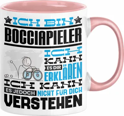 Produktbild von Bocciapieler Geschenk Kaffee-Tasse Geschenkidee für Bocciapieler Ich Bin Bocciapieler Ich Kann Es Dir Erklären Jedoch Nicht Für Dich Verstehen Spruch Lustig (Rosa)