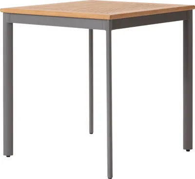 Produktbild von Dehner Gartentisch Colmar, Balkontisch, bis zu 4 Sitzplätze, 70 x 75 x 70 cm B/H/T, Aluminium / FSC® es Teakholz, anthrazit / naturfarben