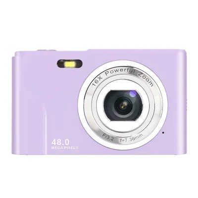 Produktbild von AIORBER Digitalkamera,48MP HD Kompaktkamera, mit 16x Digitalzoom, 2,4 Zoll IPS-Display, tragbar & leicht, 32GB Speicherkarte Digitalkameras, Lila