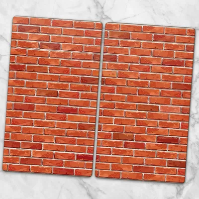 Produktbild von Glas-Herdabdeckplatten Glaskeramikkochfeld-Abdeckung Spritzschutz Glas 2x30x52 cm - Ziegelsteinbraun