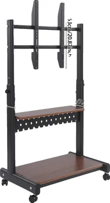 Obrázok produktu pre Mobilný TV stojan, výškovo nastaviteľný, pojazdná podlaha, čierny