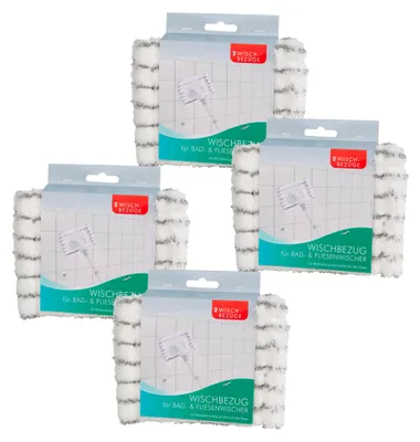 Obrázok produktu pre Novaliv 4x náhradný poťah z mikrovlákna, poťah na čistenie obkladov v kúpeľni, stierka na obklady, stierka do kúpeľne, čistič obkladov, mop do kúpeľne