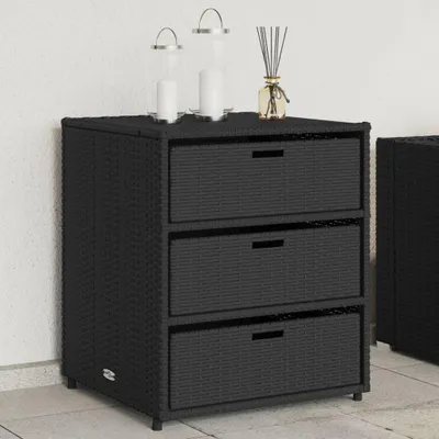 Obrázek produktu pro vidaXL Zahradní skříňka černá 55x59x69 cm polyratan