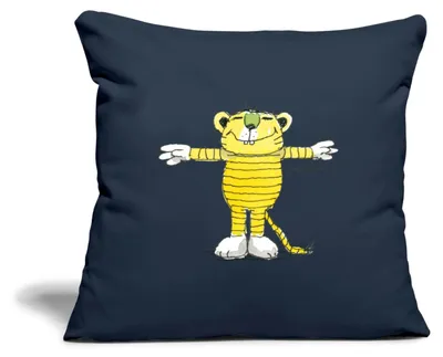 Produktbild von Spreadshirt Janosch Tiger Pose Kissenbezug 45x45 cm, One size, Navy