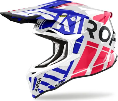 Produktbild von Crosshelm Schutzhelm Motorradhelm Quad AIROH Strycker Brave Blau Rot Größe S