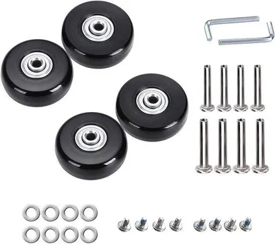 Produktbild von Famanu Ersatzräder für Koffer - 4 Stück 45 mm x 18 mm Gummi Trolleyräder