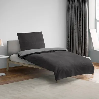 Produktbild von Traumschlaf Uni Melange Flanell Bettwäsche 840200 240x220 cm + 2x 80x80 cm titanium