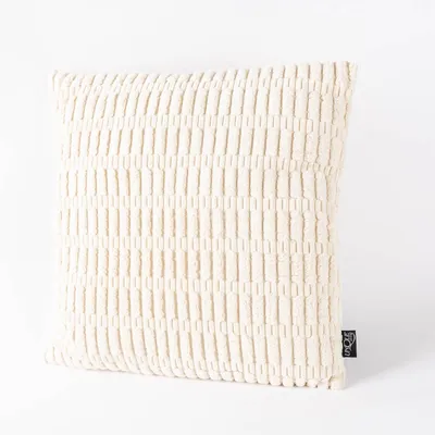Produktbild von Kissen 3D Kuschelrelief Struktur dove white creme 45x45cm