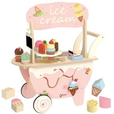 Produktbild von Classic World Holz-Eisdiele 3-in-1-Wagen 40-tlg.