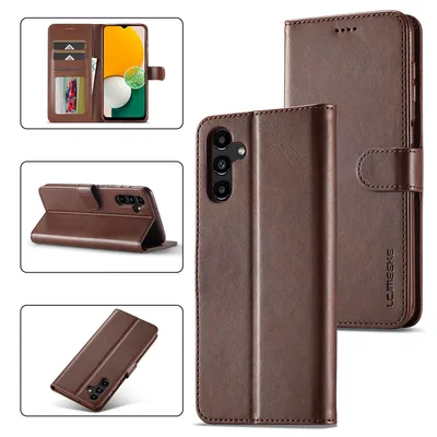 Obrázek produktu pro Pouzdro pro Samsung Galaxy A24 4G, kožené flipové pouzdro s magnetickým uzávěrem a stojánkem, ochranné pouzdro Hnědý