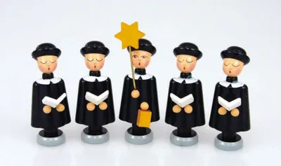 Zdjęcie produktu dla Figurki drewniane 5 figurek kurrande czarnych wysokość 4 cm NOWE