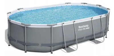 Produktbild von Bestway 56448 Steel Pro Max Oval-Pool-Set 488 x 305 x 107 cm, Aufstellpool mit Filterpumpe, Sicherheitsleiter und Abdeckplane