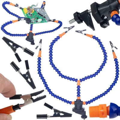 Obrázek produktu pro Rosfix - Pájecí Pomůcka Se 4 Krokosvorkami | Flexibilní Ramena, Upínací Šířka Až 50 mm | Pro Elektroniku, Modelářství