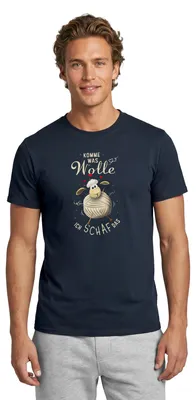 Produktbild von Spreadshirt Komme was Wolle, ich Schaf das Motivation Männer T-Shirt, L, Navy
