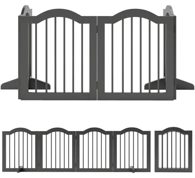 Obrázok produktu pre Skladacie pletivo pre psov – 4 panely | Farba: Čierna | Rozmery: 208 x 29,5 x 61 cm