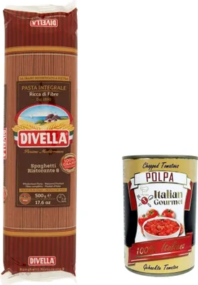 Produktbild von 10x Pasta Divella Spaghetti integrale n. 8 Vollkor italienisch Nudeln 500 g + Italian Gourmet polpa 400g