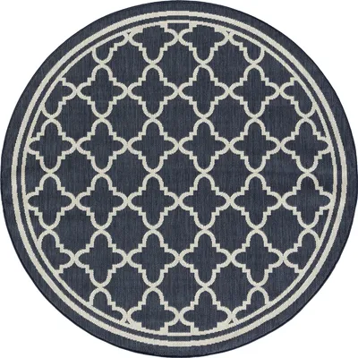 Produktbild von Vimoda Homestyle Teppich 60x100 cm – Blau, In- & Outdoor, wetterfest, robust, marokkanisches Design, Flachgewebe, 100% Polypropylen, für Fußbodenheizung geeignet, ÖKO-TEX STANDARD 100, seidiger Glanz.