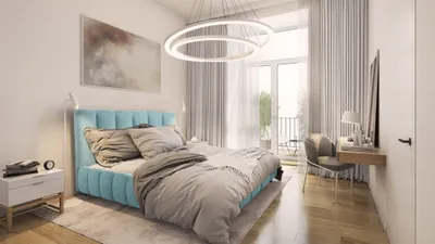 Produktbild von Polsterbett Doppelbett HEDA 180x200cm in Stoff Boston Sky