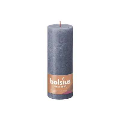Produktbild von Bolsius Rustik Stumpenkerze Hortensienblau 190/68mm