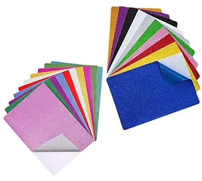 Zdjęcie produktu dla Papier brokatowy samoprzylepny A4 kolorowy do majsterkowania 20 szt