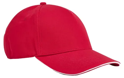 Image de Beechfield - Casquette de baseball « EarthAware Classic » à visière sandwich FK2246 (taille unique) (rouge/blanc)
