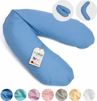 Produktbild von pic Bear Stillkissen XL 170 cm - Schwangerschaftskissen 100% Baumwolle mit EPS Dessin: Pazific-blue