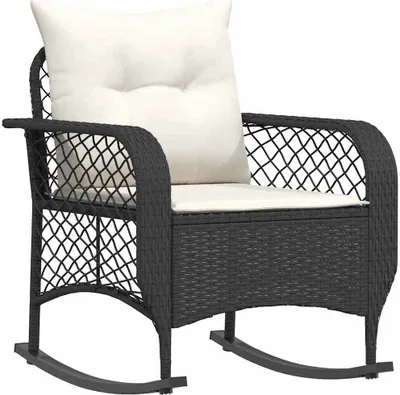 Produktbild von VidaXL 4104193, Terrasse, Gepolsterter Sitz, Polyrattan, Stahl, Cremefarben, Weiß, 110 kg, 670 mm